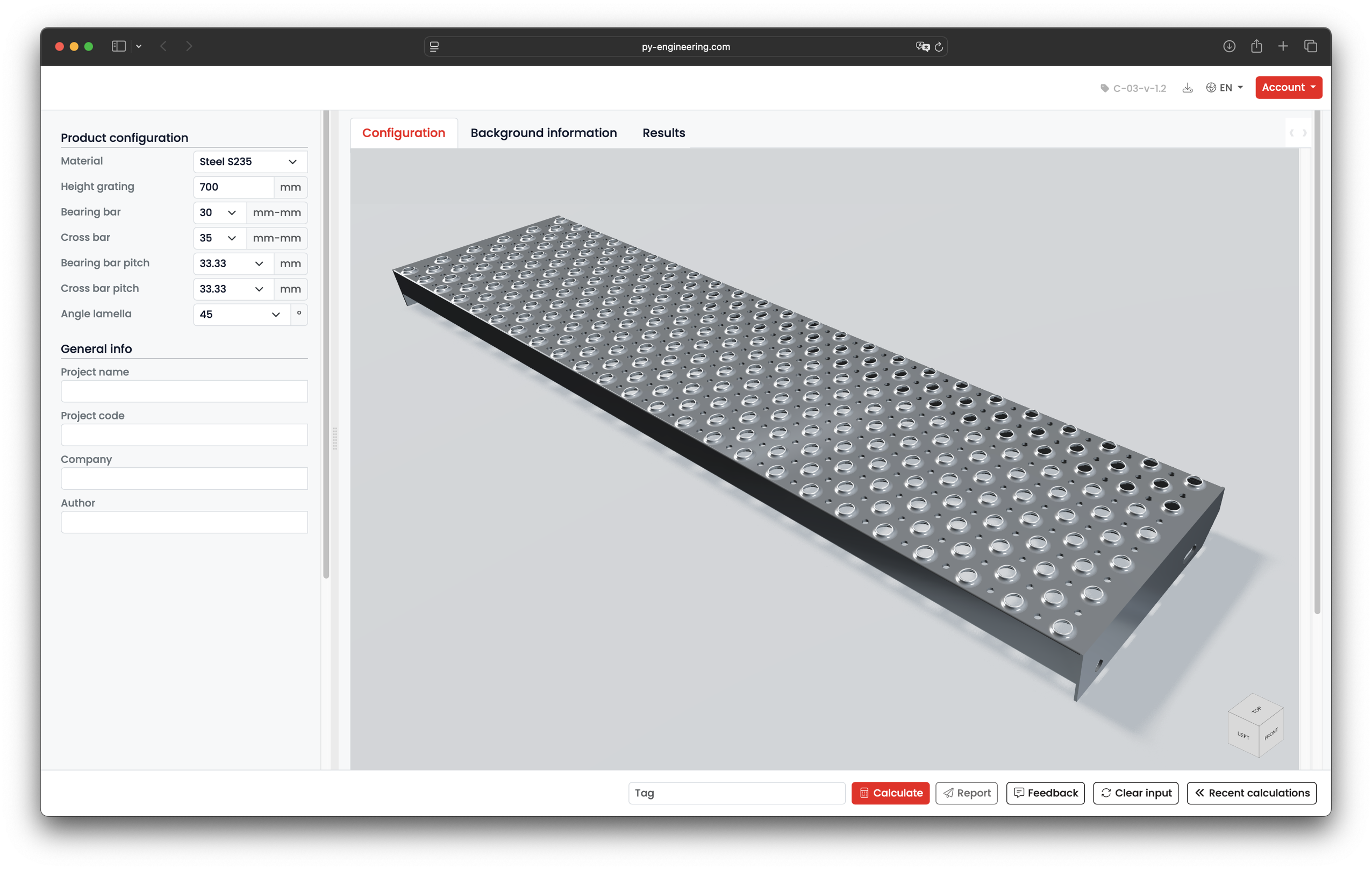 Product configuration interface